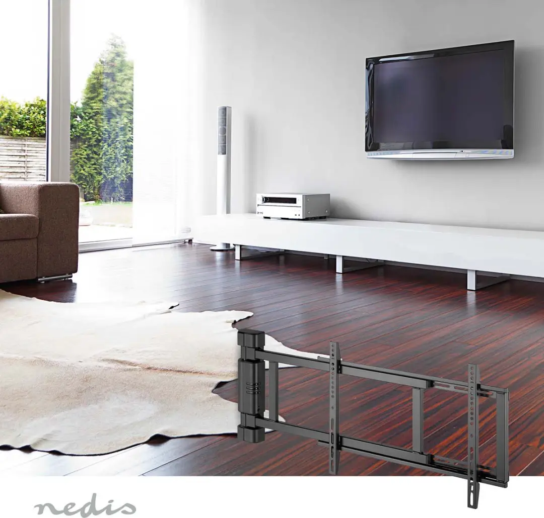Nedis TVWM5860BK Gemotoriseerde TV Muurbeugel 32-75" - 50kg - Zwart - afbeelding 6 van 6
