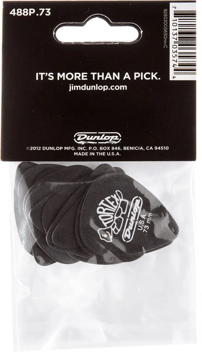 Dunlop Tortex Pitch Black Plectrums 0.73mm - 12 Stuks
