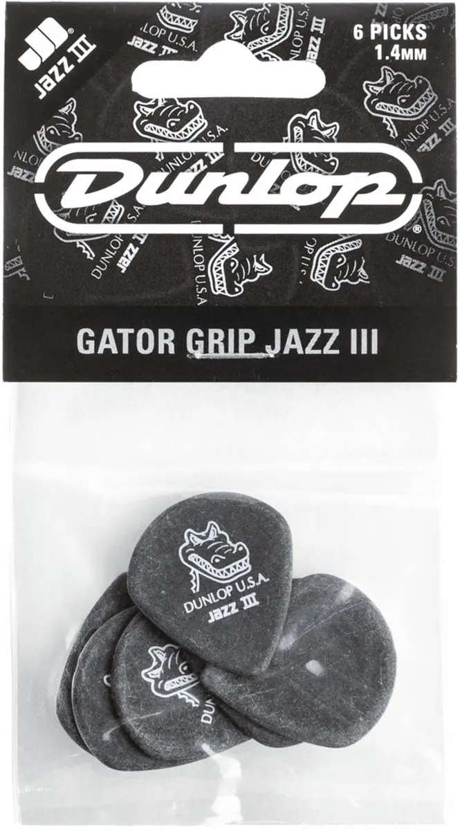 Dunlop Gator Grip Jazz III Plectrumset 1.40mm