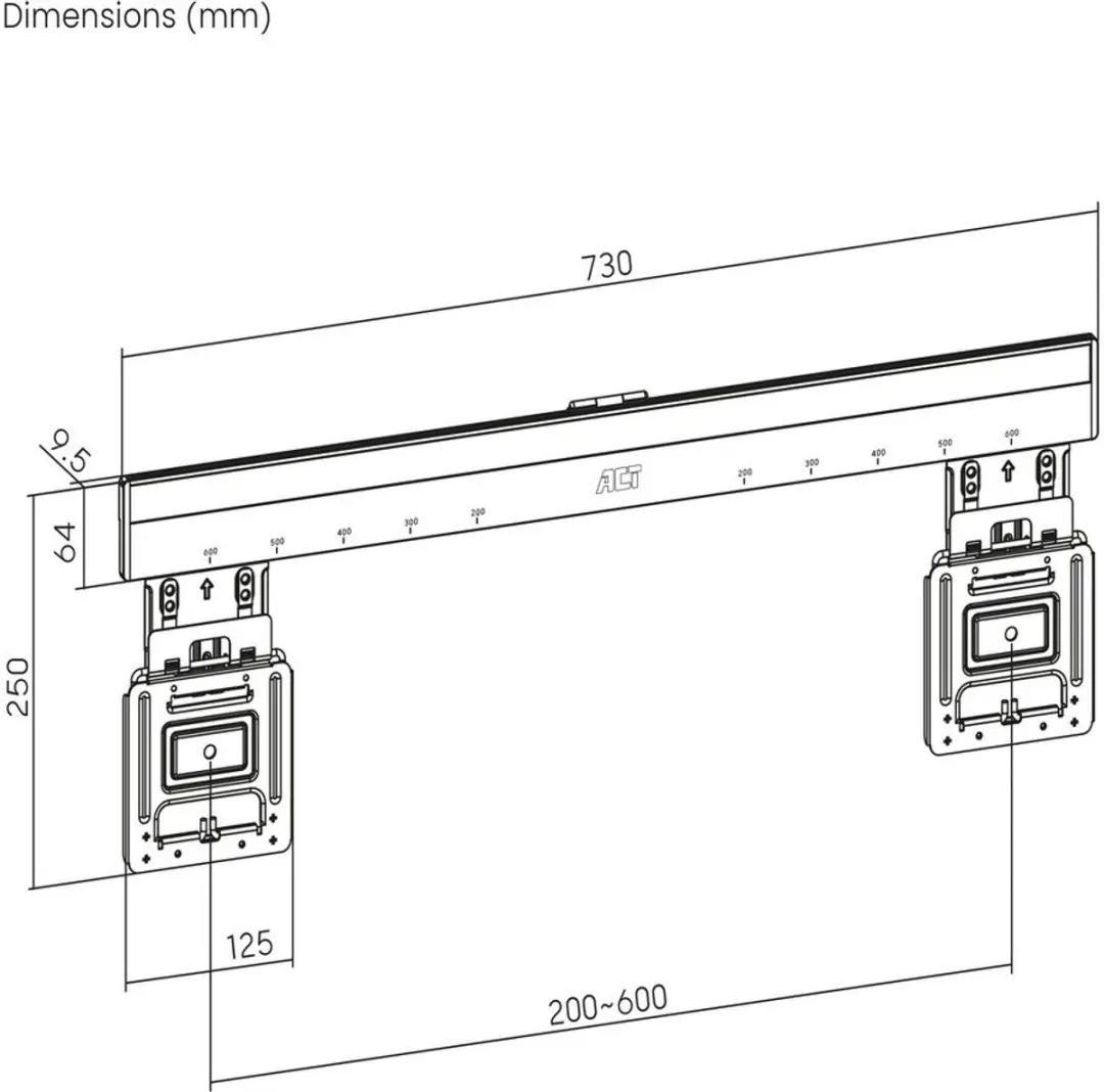 ACT TV Wandsteun AC8356 - 37" tot 80" - Zwart