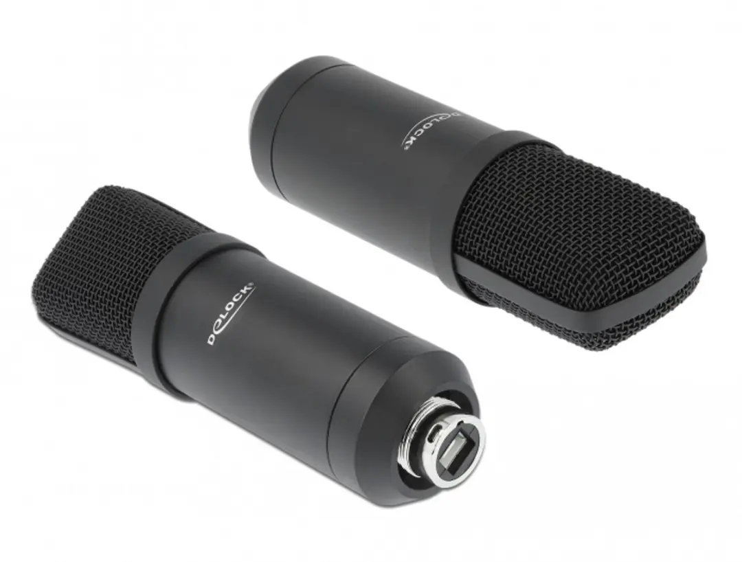 Delock 66300 USB Condensormicrofoon - Podcast/Gaming - Zwart