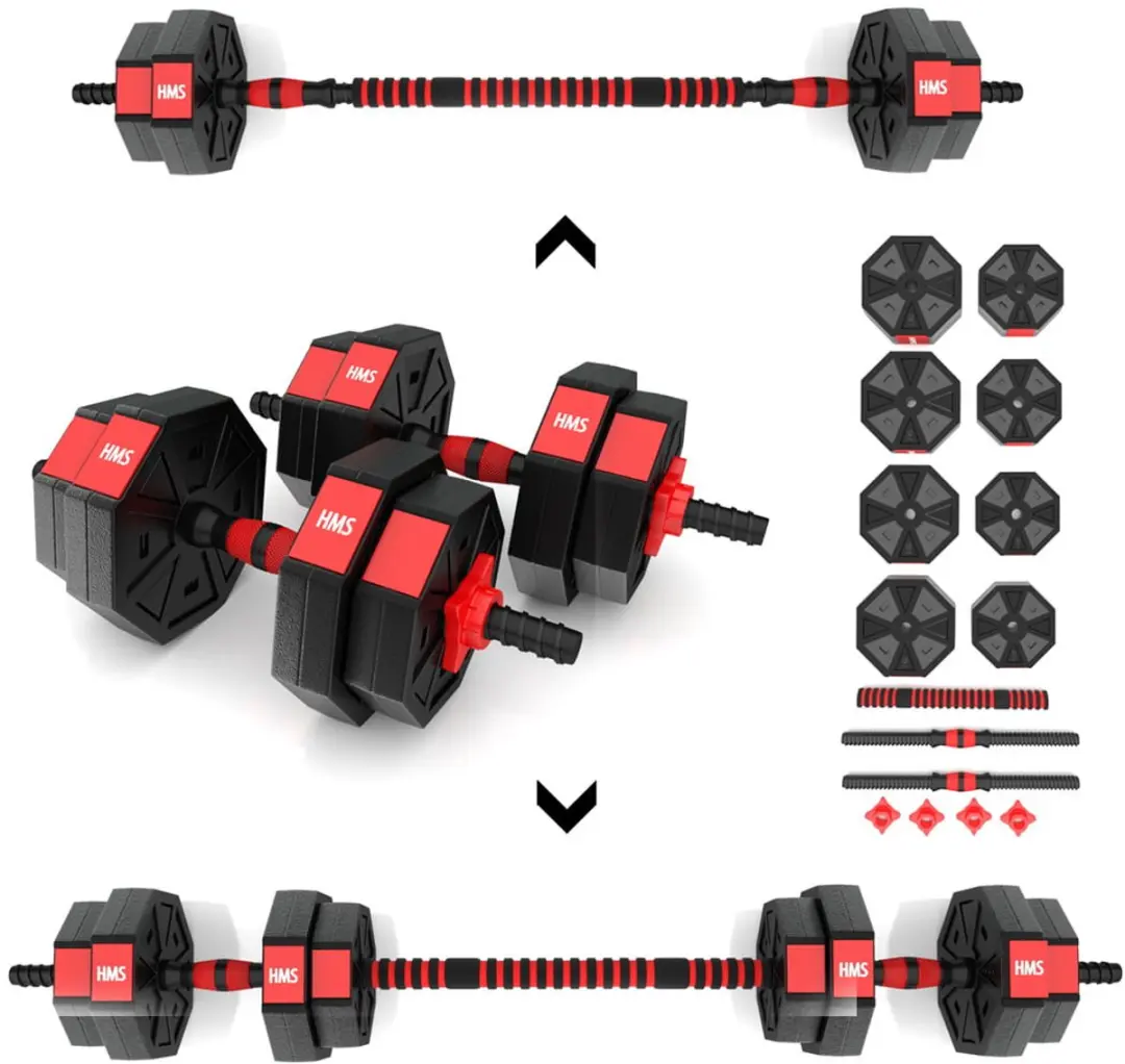 HMS Verstelbare Halter & Dumbbell Set 20kg - Zwart - afbeelding 6 van 6