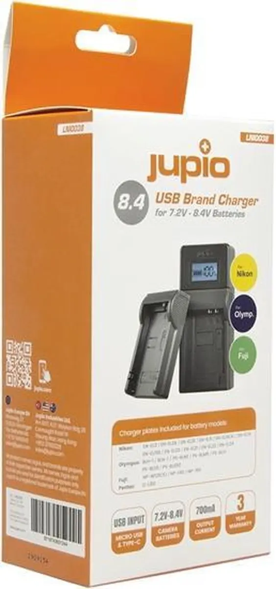 Jupio USB Brand Charger Kit 8719743934320 - Camera - o.a. Panasonic