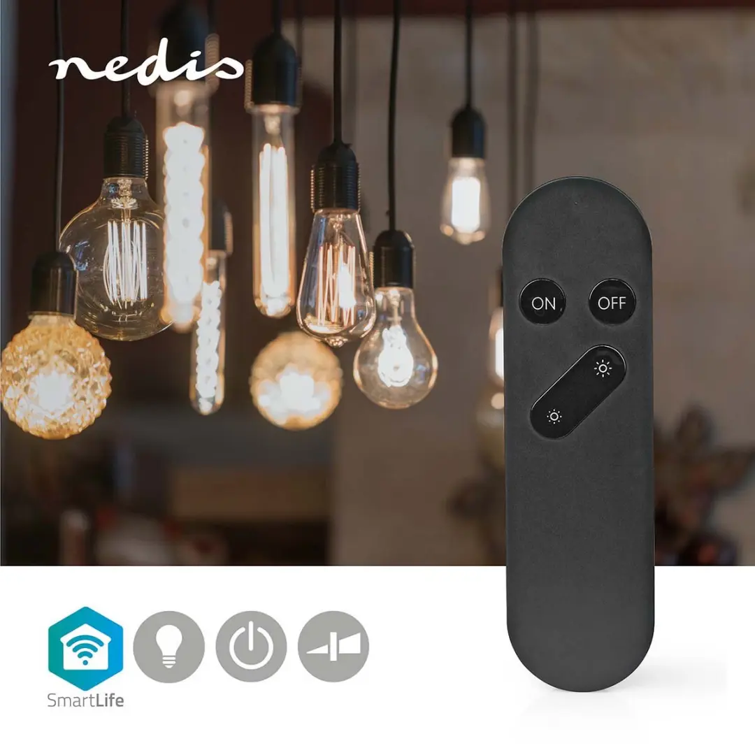 Nedis SmartLife WIFILR001BK Afstandsbediening - Wi-Fi - 4 Knoppen - Zwart