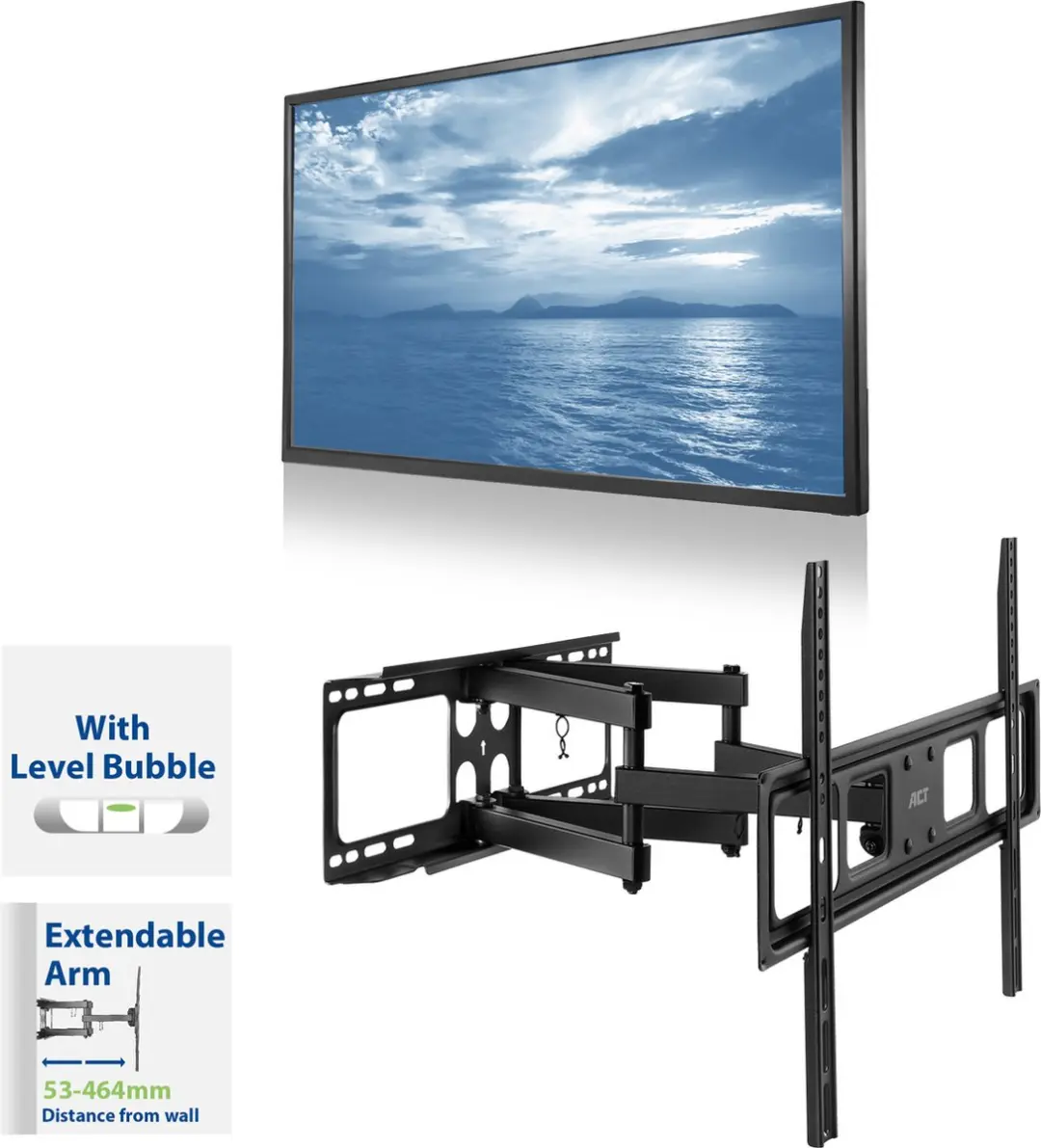 ACT AC8355 TV Wandsteun Full Motion 70" - Zwart