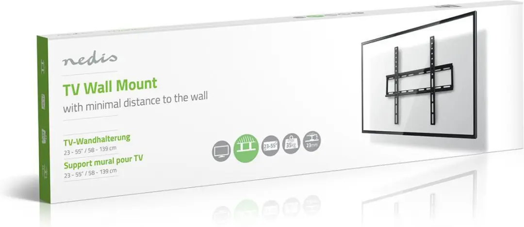 Nedis TVWM1031BK Vaste TV-Muurbeugel 23-55" - 35kg - Zwart