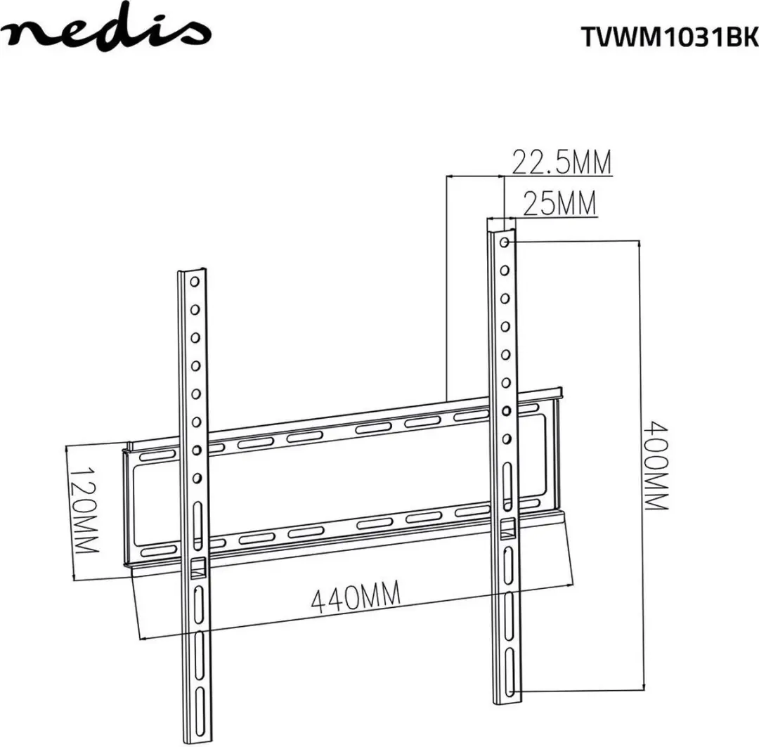 Nedis TVWM1031BK Vaste TV-Muurbeugel 23-55" - 35kg - Zwart