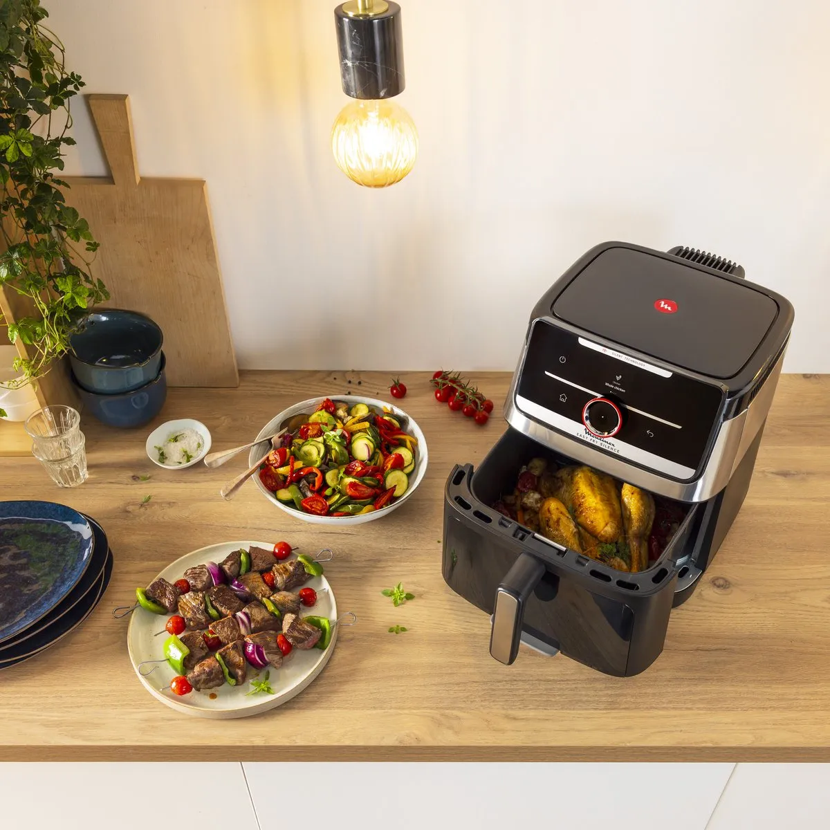 Moulinex Easy Fry Silence EZ876DF0 Airfryer 7L - 1800W - 55 Programma's - Zwart/Zilver