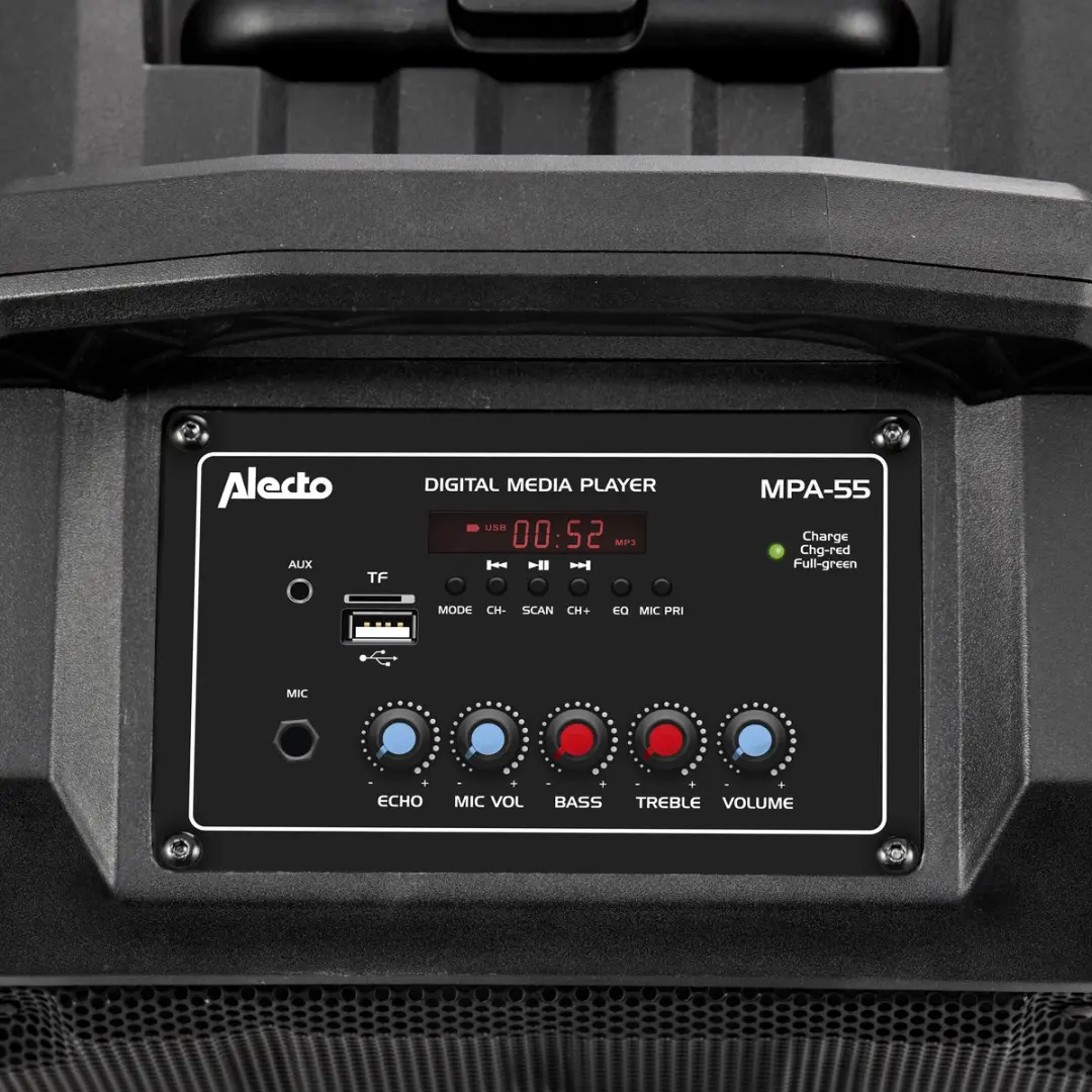 Alecto MPA-55 Mobiele Geluidsinstallatie 8" - 60W - Zwart