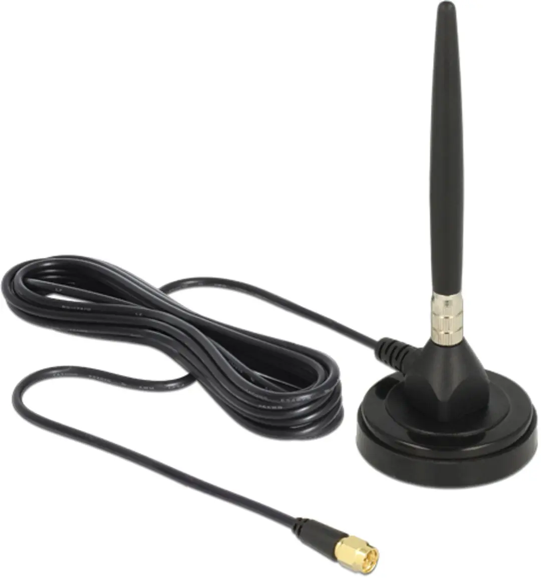 Delock GSM-antenne SMA-plug - 3 dBi - Magnetisch - 3m RG-174 - Zwart