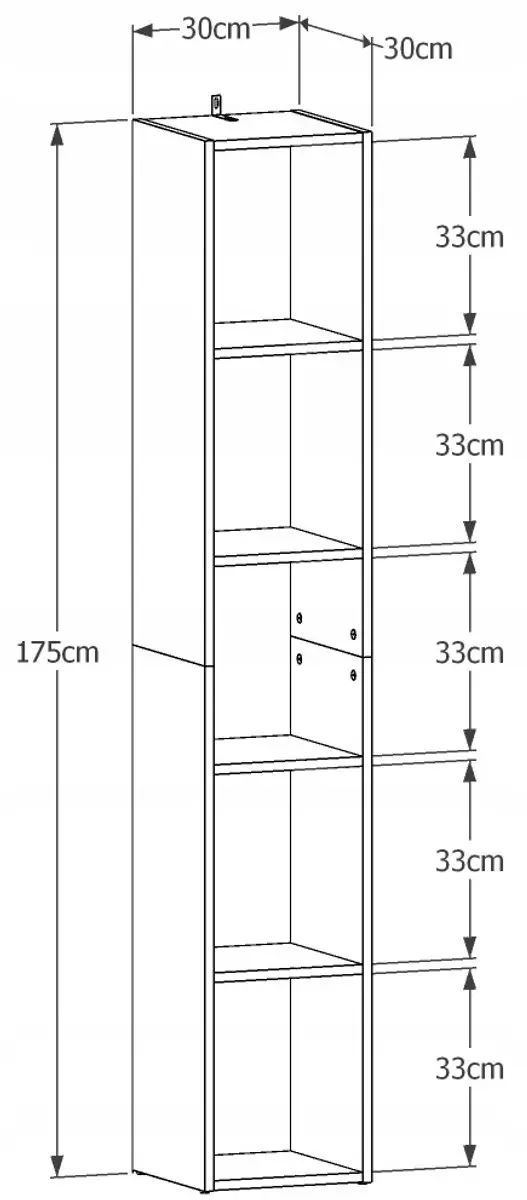 UFC Bodo Dual R30 Boekenkast Wit - 175cm