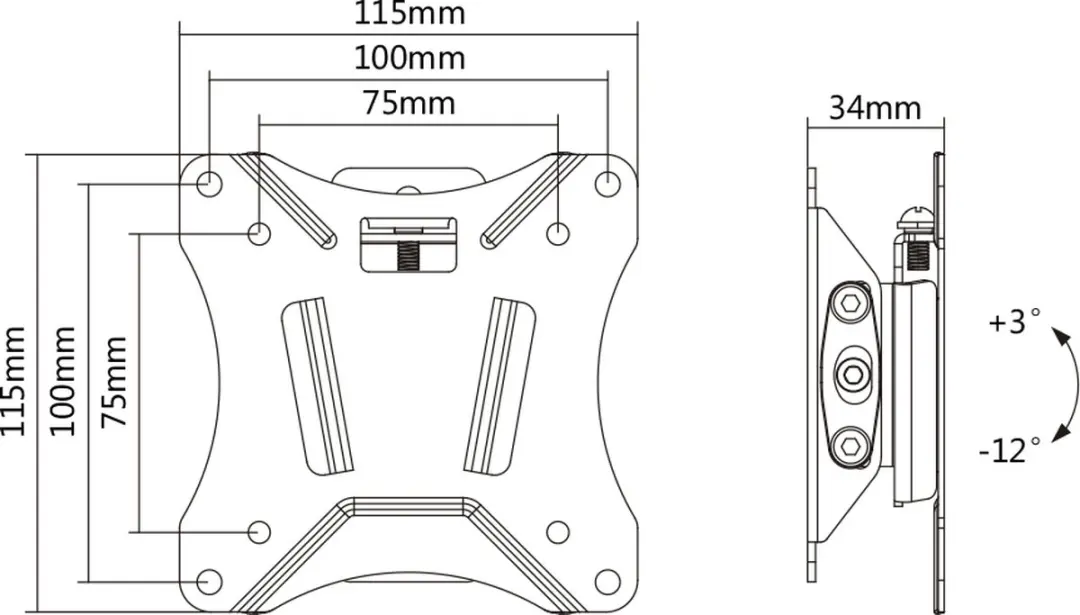 Deltaco ARM-0102 TV Beugel Kantelbaar 13-27" - Max 25kg - Grijs - afbeelding 6 van 6