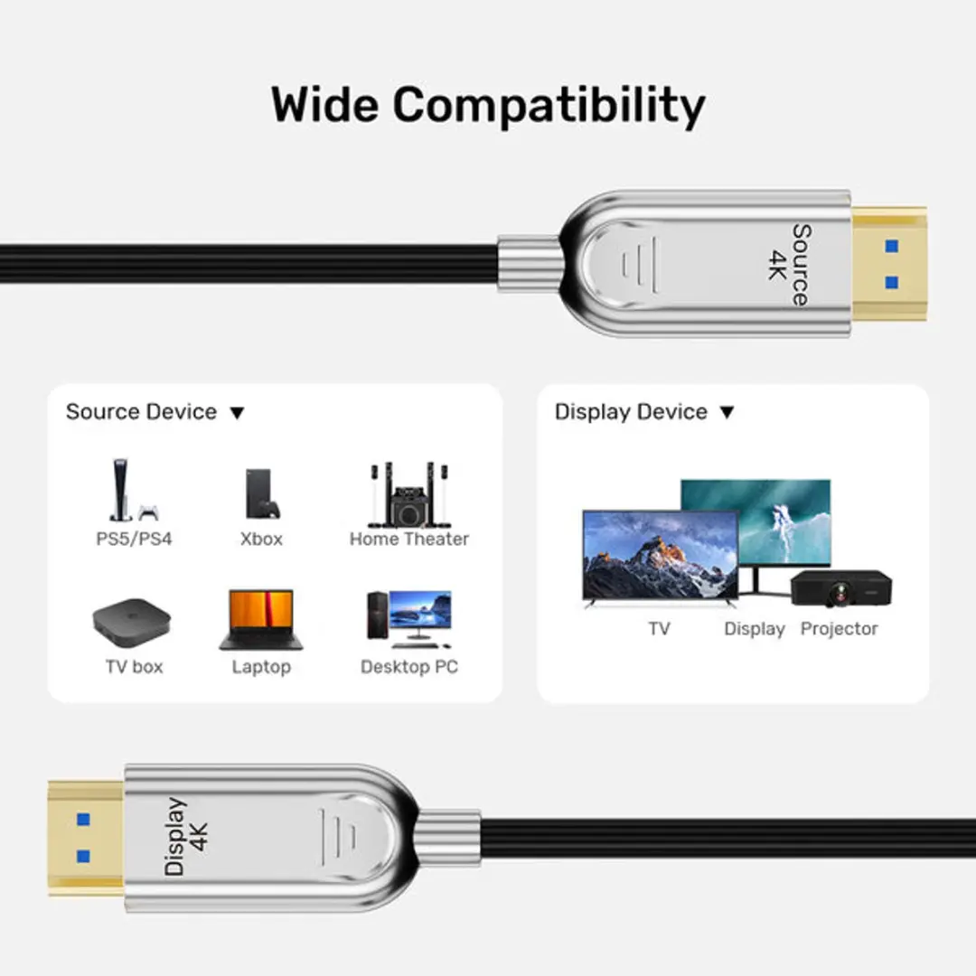 Unitek HDMI Optyk C11092ASL01-20M Kabel 2.0 - 4K 60Hz - 20m - Zwart