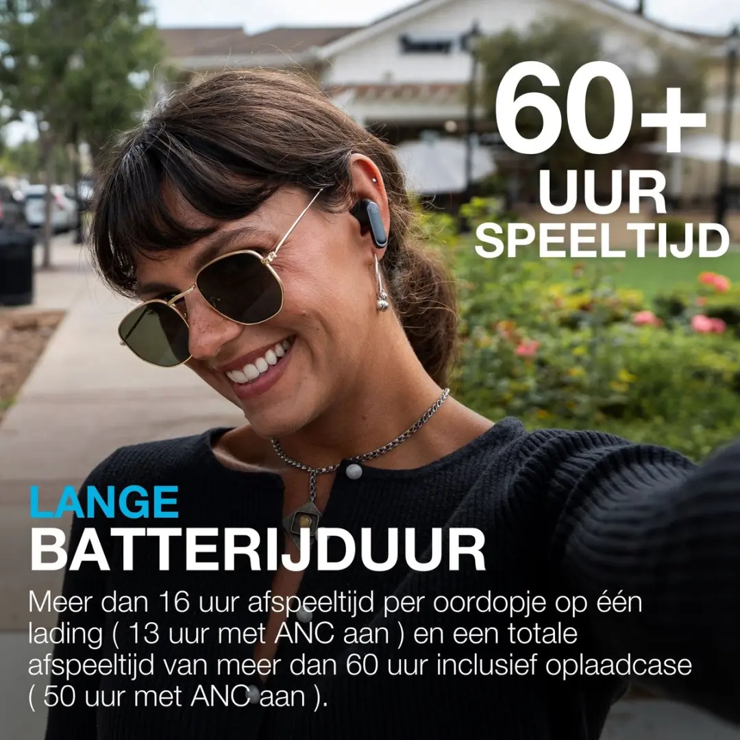 JLab Epic Pods ANC IEUEBEPPODSRBLK124 Oordopjes - Noise Cancelling - 60 Uur - Zwart - afbeelding 6 van 6
