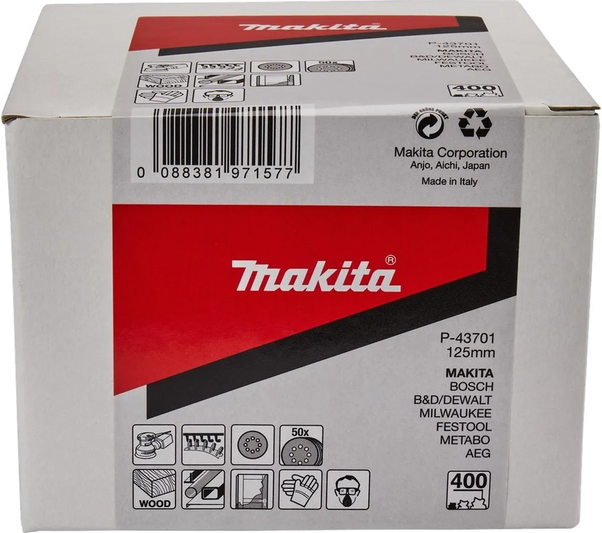 Makita P-43701 Schuurpapier Klittenband 125mm - 50 Stuks