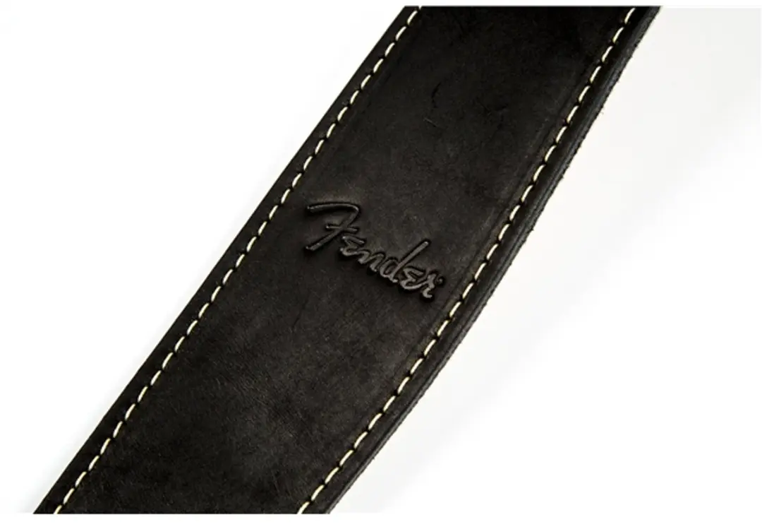 Fender Gitaarband Baseball Glove Leer - Zwart