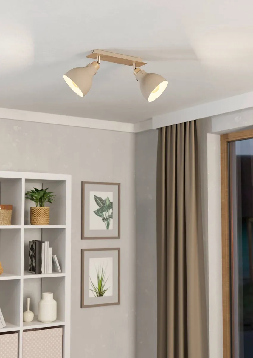 Eglo Arrecife Spot E27 - 2 Lichtpunten - 53,1 cm - Grijs/Beige