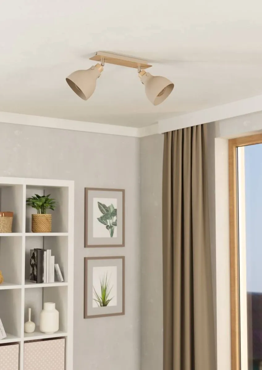 Eglo Arrecife Spot E27 - 2 Lichtpunten - 53,1 cm - Grijs/Beige