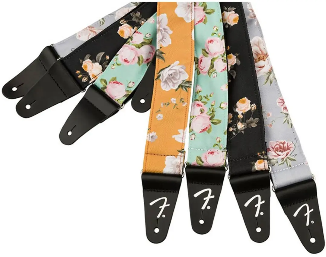 Fender Floral Strap Black Gitaarband - Zwart