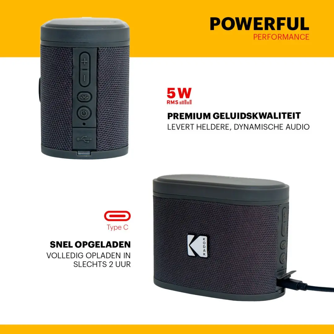 Kodak SoundBrix SBRIX2 Bluetooth Speaker - 5W - 2 Stuks - Zwart