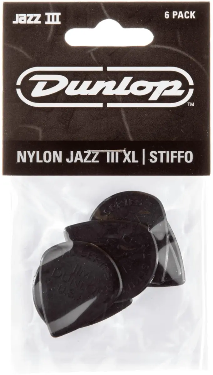 Dunlop Jazz III XL Plectrum 1.38mm - 6 Stuks Zwart