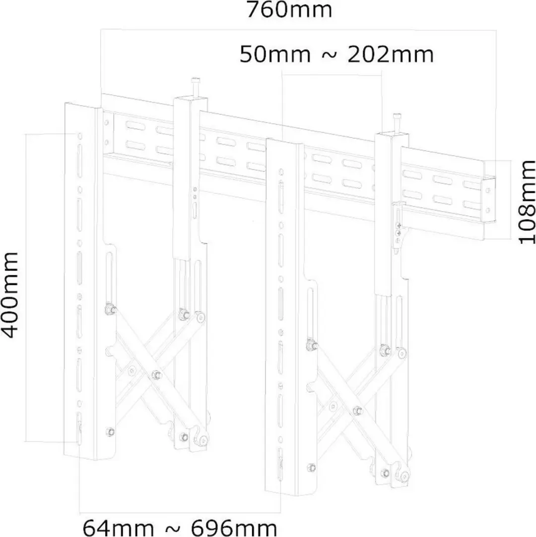 Neomounts LED-VW1000BLACK Videowallsteun 75" - Zwart - afbeelding 6 van 6