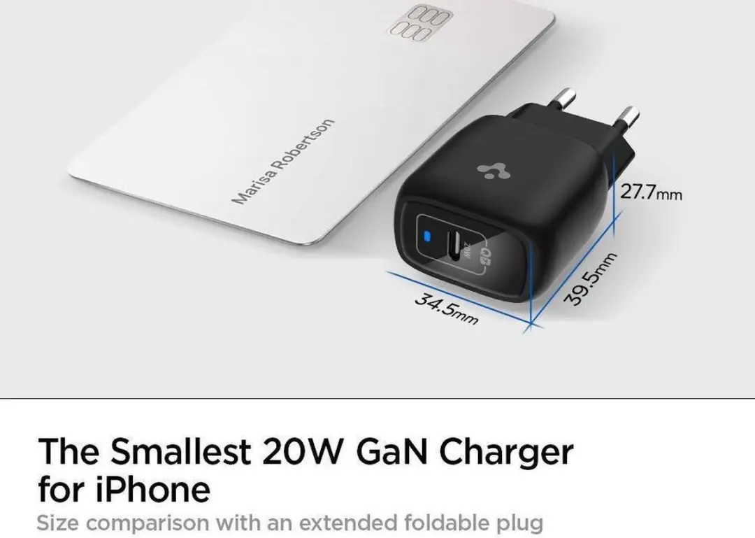 Spigen PowerArc ArcStation ACH02070 USB-C Oplader 20W - Zwart - afbeelding 6 van 6