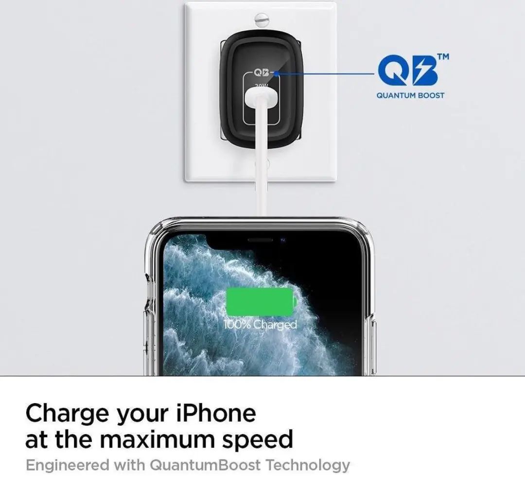 Spigen PowerArc ArcStation ACH02070 USB-C Oplader 20W - Zwart