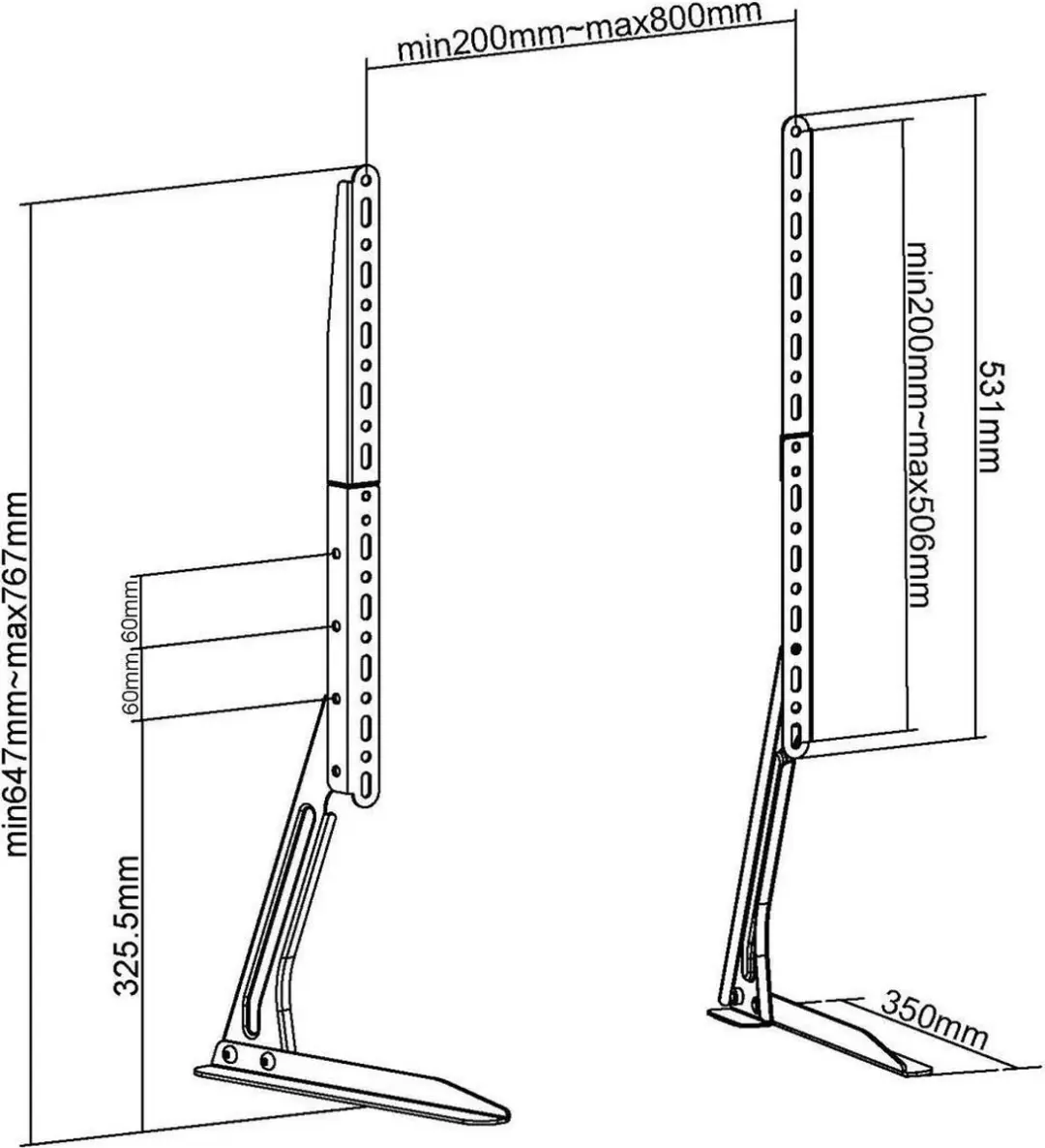 Nedis TVSM1050BK Vaste TV-Bureaustandaard - 70" - 50kg - Zwart