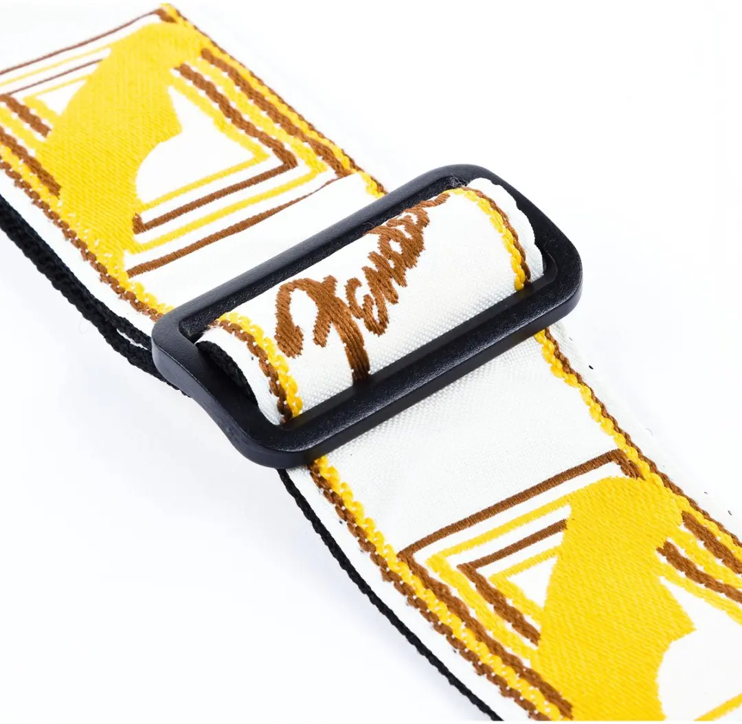 Fender Gitaarband Monogram 2 inch - Wit/Bruin/Geel