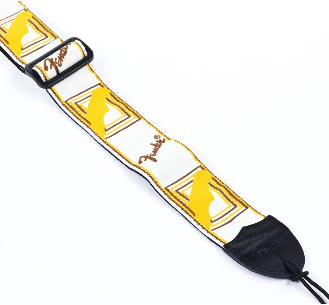 Fender Gitaarband Monogram 2 inch - Wit/Bruin/Geel