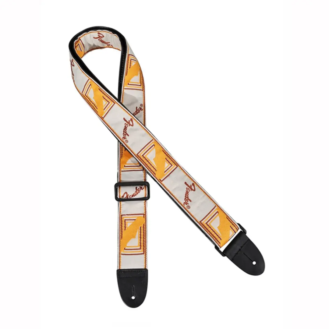 Fender Gitaarband Monogram 2 inch - Wit/Bruin/Geel