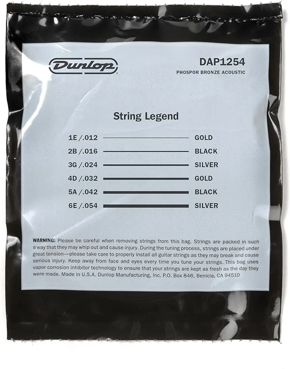 Dunlop DAP1254 Phosphor Bronze Acoustische Snaren - 6 Stuks