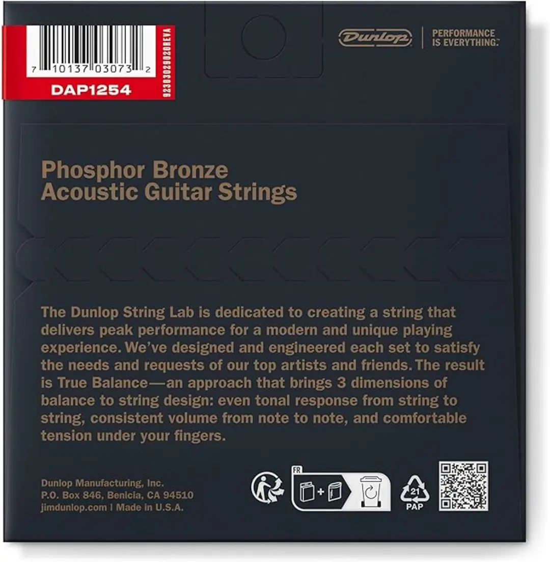 Dunlop DAP1254 Phosphor Bronze Acoustische Snaren - 6 Stuks