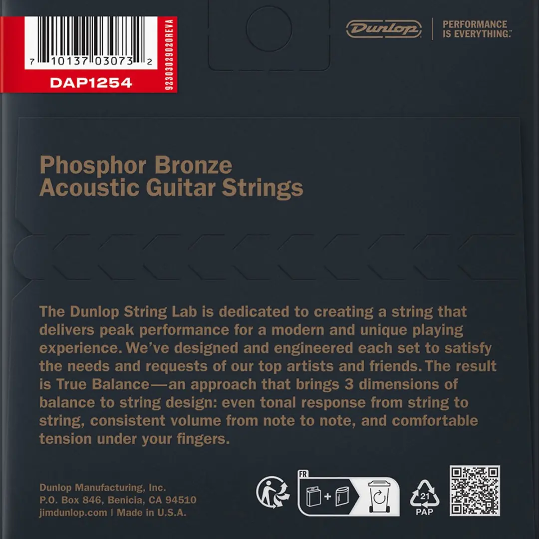 Dunlop DAP1254 Phosphor Bronze Acoustische Snaren - 6 Stuks