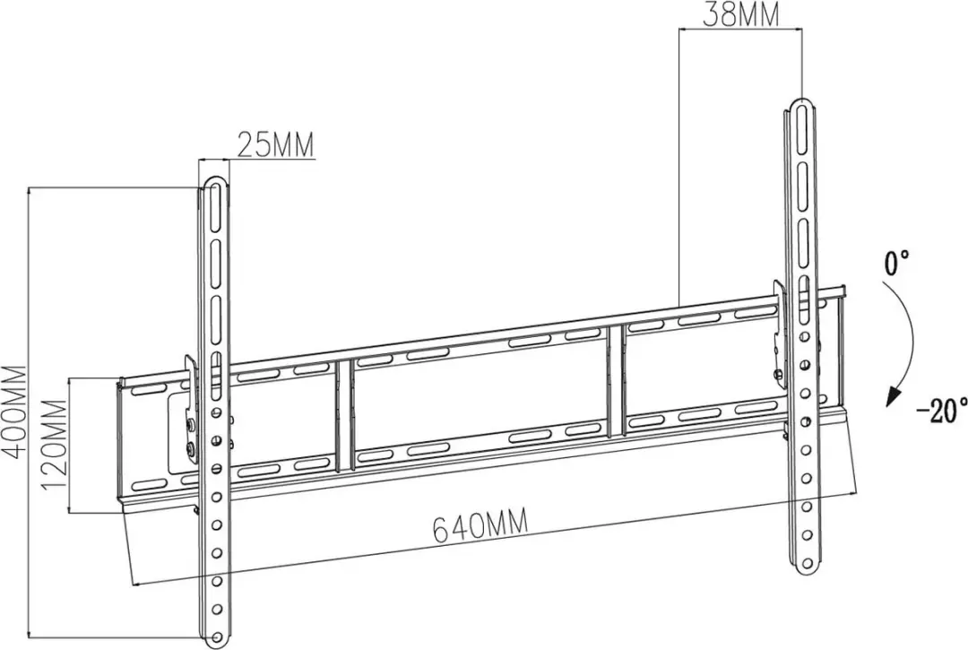 Nedis TVWM1151BK Kantelbare TV-Muurbeugel - 37-70" - 35kg - Zwart