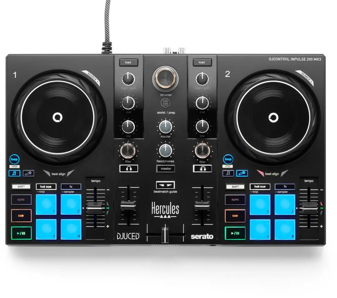 Hercules DJControl Inpulse 200 MK3 DJ-controller - 8 Pads - Zwart