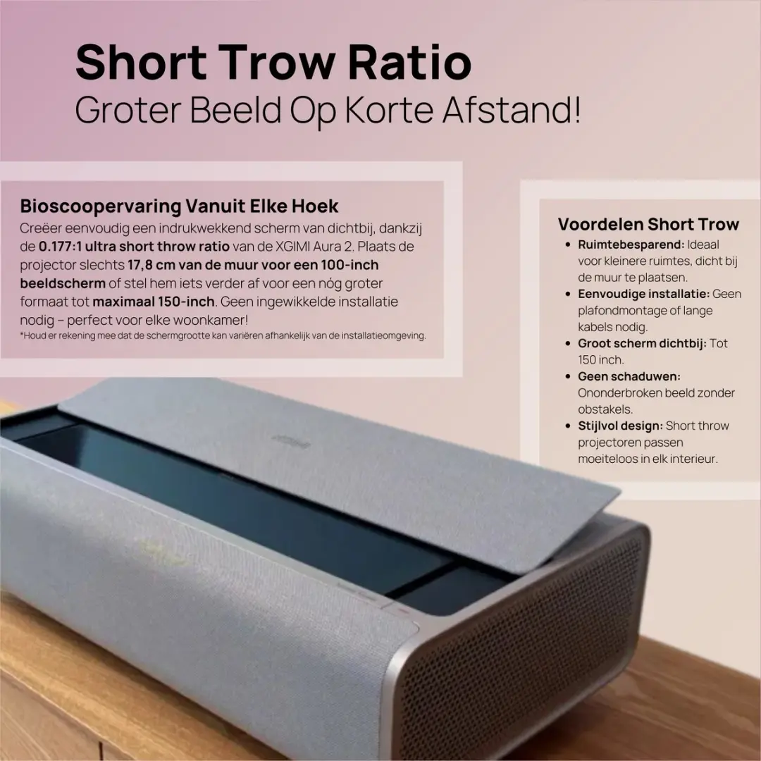 XGIMI Aura 2 4K UST Laser Projector - Dolby Vision - 2300 ISO Lumen - Grijs