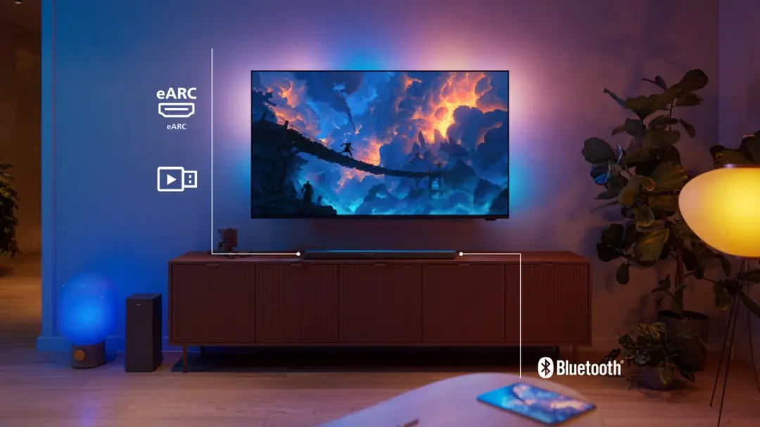 Philips TAB8301/10 Soundbar 3.1.2 - 380W - Draadloze Subwoofer - Gun Metal
