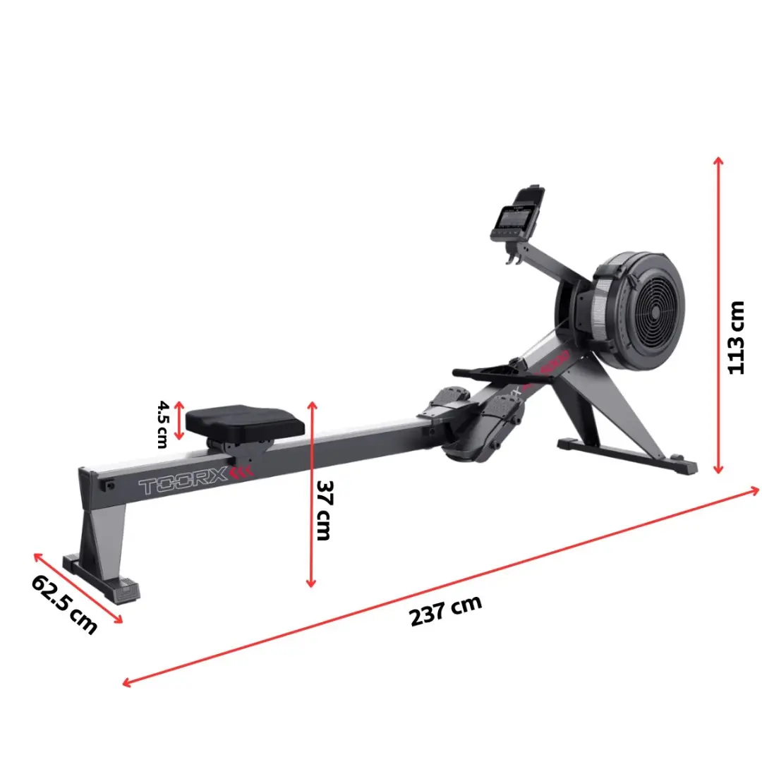 Toorx RWX AIR-5000 Roeitrainer - 8 Programma's - 10 Niveaus - Zwart