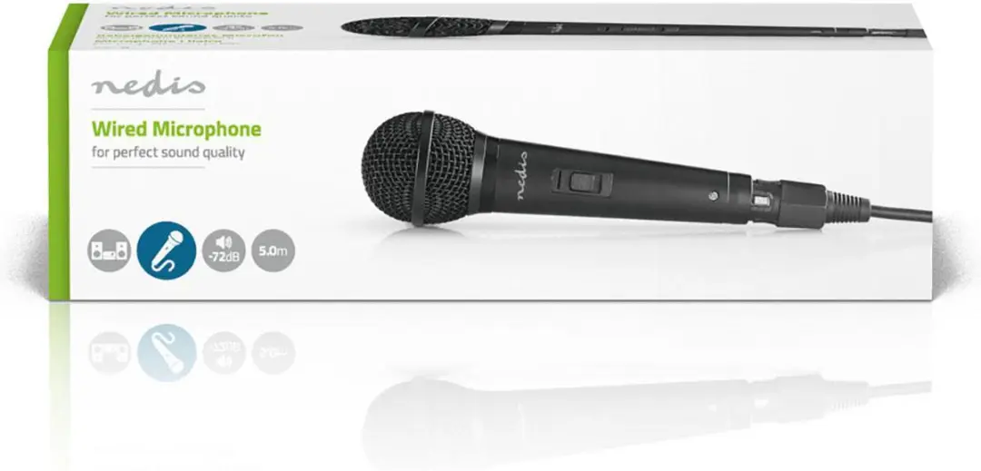 Nedis MPWD25BK Cardioïde Microfoon - 5m - Zwart