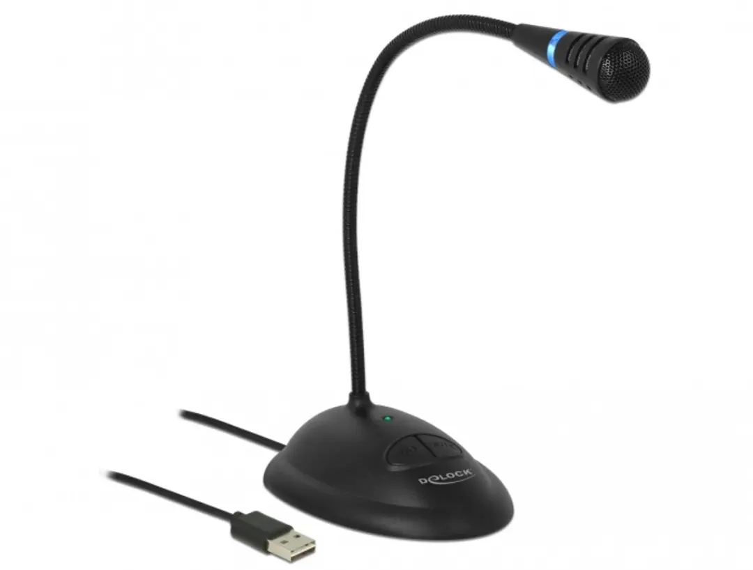 Delock 65871 USB Gooseneck Microfoon - Zwart