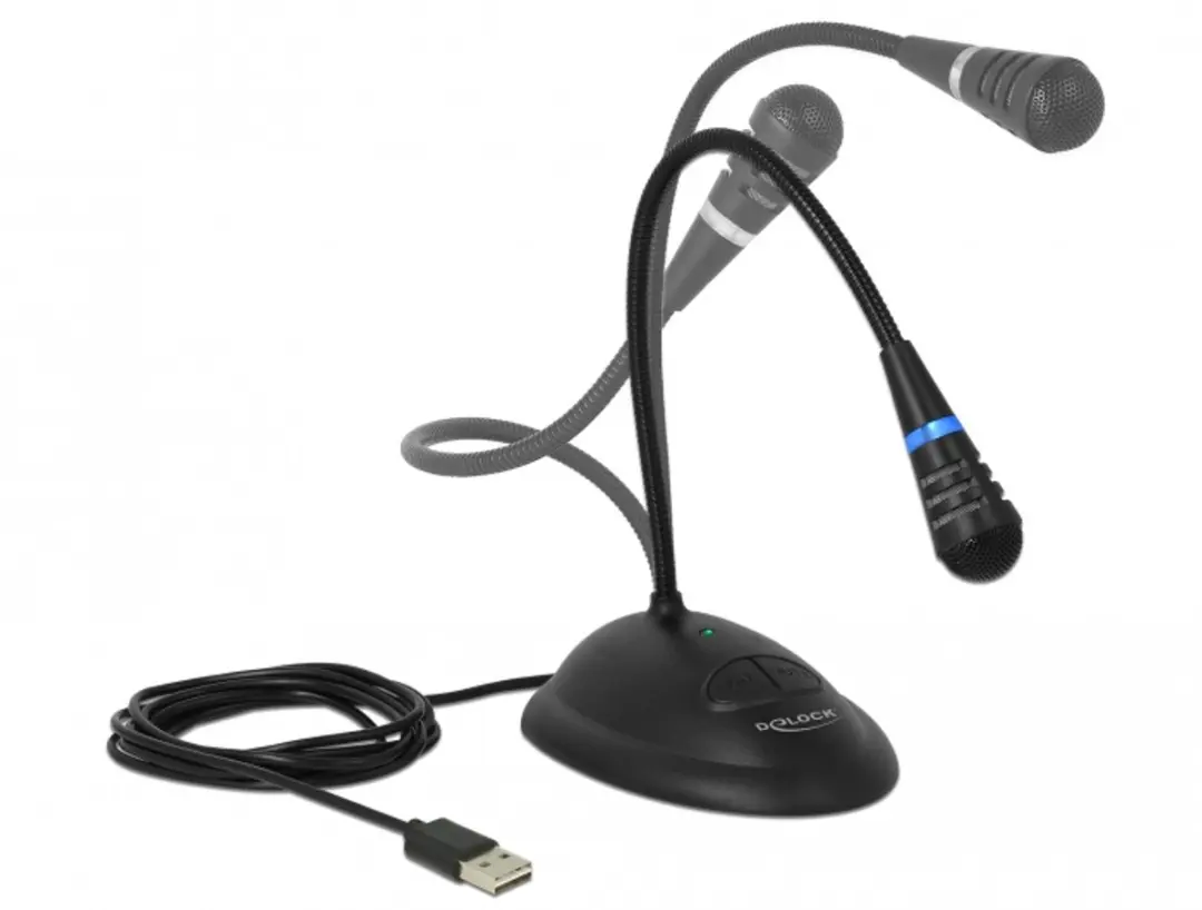 Delock 65871 USB Gooseneck Microfoon - Zwart