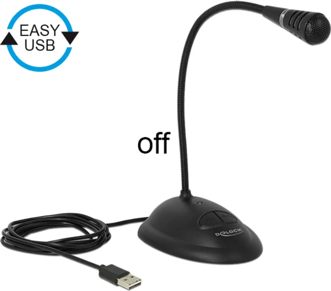 Delock 65871 USB Gooseneck Microfoon - Zwart