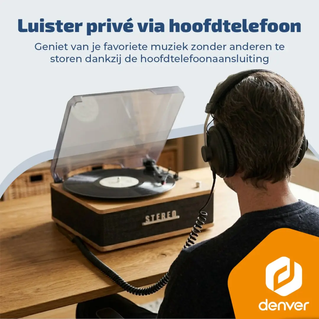 Denver VPB262LW Retro Platenspeler - Light Wood - afbeelding 6 van 6