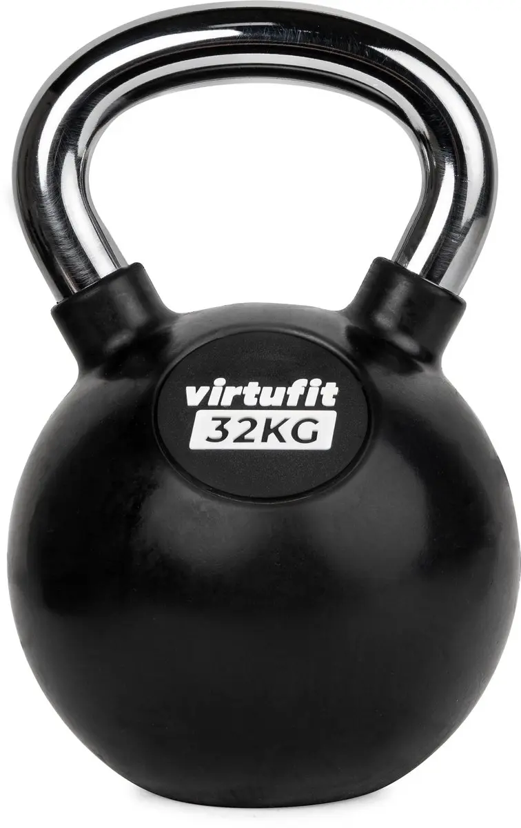 VirtuFit Kettlebell 32kg - Zwart/Rubber