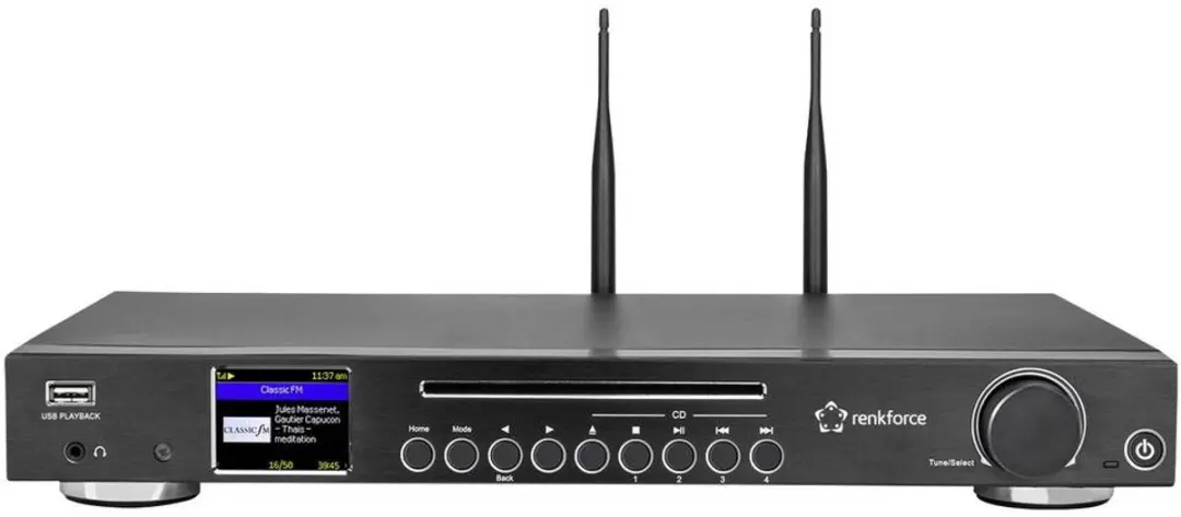 Renkforce RF-6748346 Internetradio CD-speler - DAB+ FM Bluetooth WiFi - Zwart