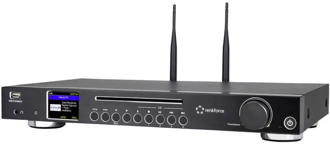 Renkforce RF-6748346 Internetradio CD-speler - DAB+ FM Bluetooth WiFi - Zwart