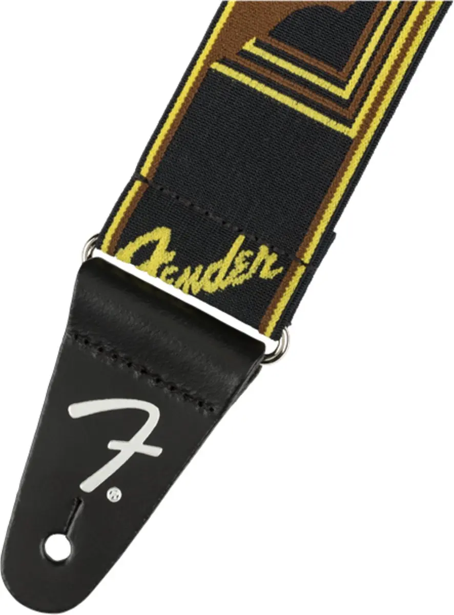 Fender WeighLess Monogram Gitaarband - Bas/Elektrisch - Zwart/Geel/Bruin