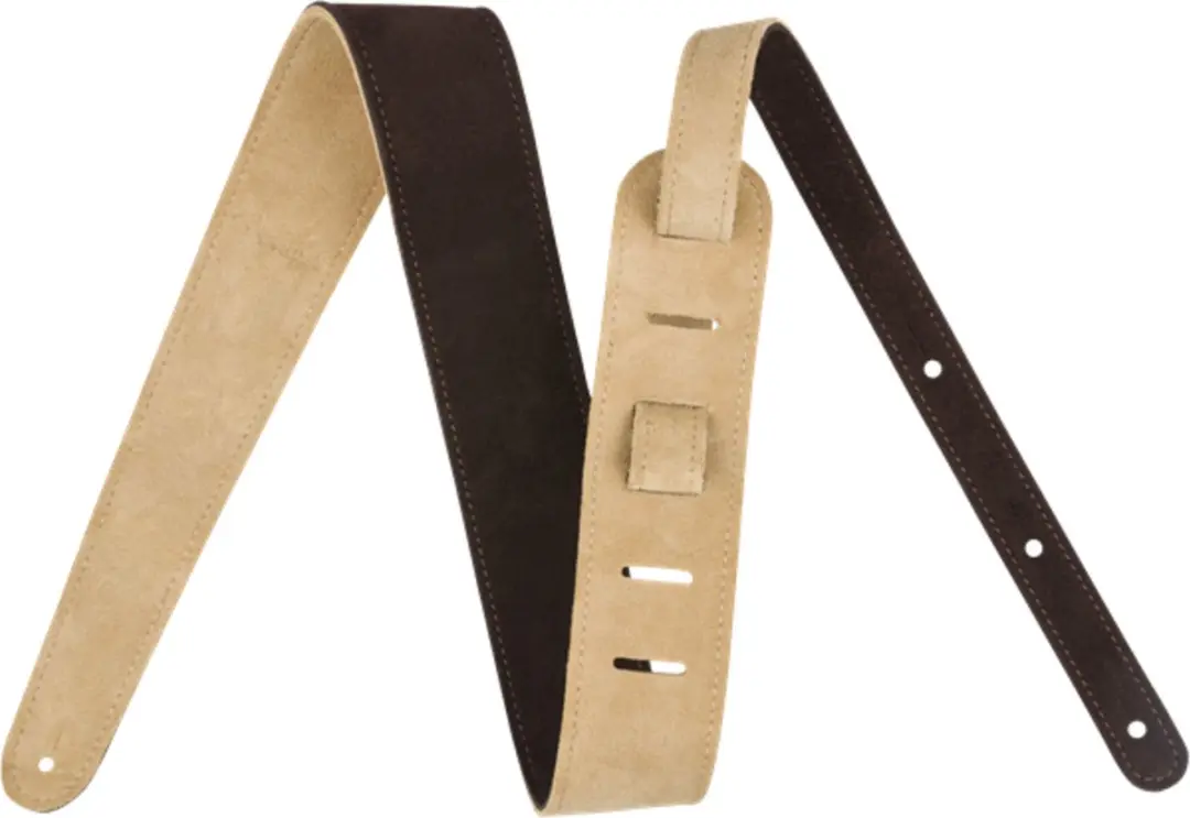 Fender Reversible Suede Gitaarband - Bruin/Geelbruin